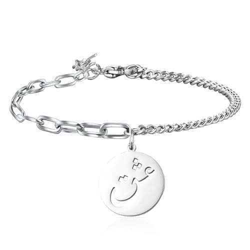 VASSAGO Islamic Bracelet Allah Arabic Bangle Bracelets for Women Men Islam Muslim Arabic Calligraphy Link Bracelet Bangle Islam Eid Islamic Arabic Gift Jewelry - color: Silver Islamic Arabic Bracelet