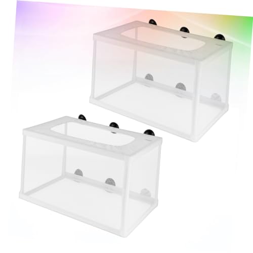 Mikikit 2pcs Fish Net Hatchery Incubator with Suction Cups for Aquarium Use Durable Breeding Net for Fish Tanks for Aquatic Environments