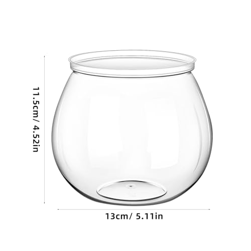 Toddmomy 1 Gallon Transparent Plastic Fish Bowl Small Round Aquarium for Goldfish Turtles Tabletop Fish Tank Office Home Decor
