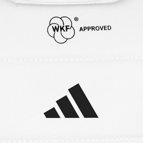 adidas WKF Approved Karate Chest Protector - White w/ Black Logo - size: XX-Small