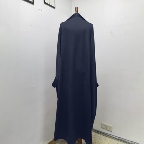 Lmdudan Girls Muslim Dress Hood Long Sleeve Prayer Dresses Robe Dubai Abaya 2026 Ramadan Kaftan Dress Kids 6-13 Years - color: Dark Blue, size: 10-11 Years