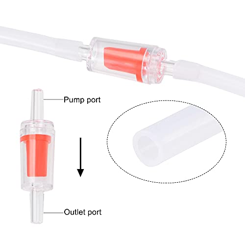 uxcell Silicone Tubing 4mm ID 6mm(1/4") OD 5m Aquarium Air Hose with Check Valves, Suction Cups, Connectors, Regulating Valve