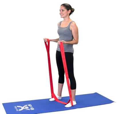 CanDo Multi-Grip 6 Foot Exercise Resistance Band with Hand/Foot Loops for Total Body Workouts, Training, Rehab, Stretching and Therapy - style: Light