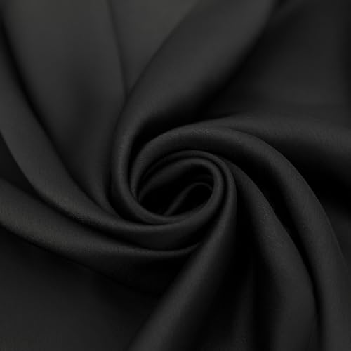 100% Mulberry Silk Scarf-Printed or Solid Color 35” Square Large Silk Hair Head Wrap Scarf With Gift Box Package - color: Black