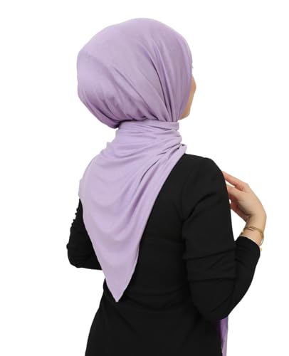 Prien Hijab for Women Viscose Scarf Lightweight Muslim Hijabs Long Shawl Islamic Scarves Turkey Silk Headscarf for Womens - color: Lilac