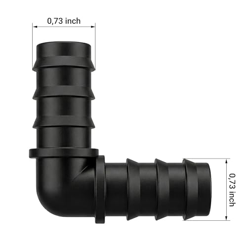 5 Pack 3/4 Inch PVC Elbow Fittings | 90° Hose Barb Adapter | Schedule 40 Tube Connector | Black PVC Water Hose Elbows - size: 3/4" Insert-5pcs, style: Elbow