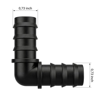5 Pack 3/4 Inch PVC Elbow Fittings | 90° Hose Barb Adapter | Schedule 40 Tube Connector | Black PVC Water Hose Elbows - size: 3/4" Insert-5pcs, style: Elbow