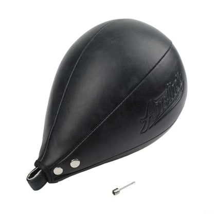 Boxing Speed Ball for Boxing Training, Hanging Punching Pear Bag, Reflex Reaction Exercise Equipment, MMA Striking Practice Tool, Home Gym Cardio Workout Gear, Microfiber Leather Speed - size: black
