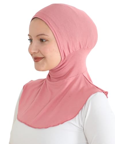 Prien Sport Hijab For Women, Muslim Head Scarf, Flexible Turban Girls, Chic Islamic Wear For Gym, Neck Collar Bonnet Viscose - color: Dusty Rose