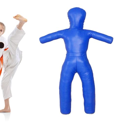 Grappling Dummy Professional Unfilled Jiu Grappling Dummy Multiuse Martial Arts Training Dummy PU Leather Wrestling Boxing Human Shape Suitable - color: Blue