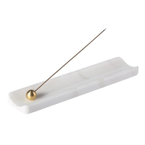 Koville Luxury African Marble Incense Holder, Incense Holders for Sticks, Incense Burner Holder, Ideal for Meditation and Relaxing, Easy to Clean(Namib Bianco) - color: White Marble-namib Bianco