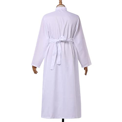 COSDREAMER Mens Clergy Robe Preacher Cassocks Mens Praise Worship Robes - color: White, size: X-Large