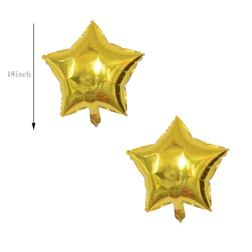 10PCS Gold Star Foil Balloons Moon Foil Mylar Balloons for Baby Shower Christmas Anniversary Engagement Wedding Birthday Party Decoration