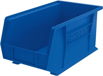 Akro-Mils 30240 AkroBins Plastic Storage Bins, 15"x8"x7", Blue, 12-Pack | Space-Saving Stackable Bins for Garage, Pantry, Craft Organization - color: Blue