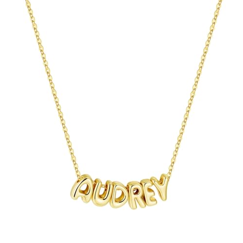 M MOOHAM Mothers Day Gifts - Custom Name Necklace 14K Gold Plated Necklace Personalized Monogram Pendant Name Necklaces for Women Trendy Jewelry Gifts for Women Mom Her Birthday Gifts - style: Audrey