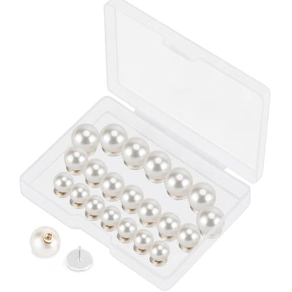 ZENGLU Set of 24 pcs 10mm/12mm/14mm Free Sewing Pearl Buttons, Detachable Reusable pins, Fixed brooches, DIY Cardigan Pearl Buttons for Women (Mixed Sizes) - size: 10mm/0.39in, 12mm/0.47in, 14mm/0.55in