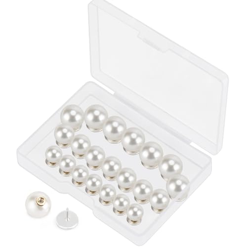 ZENGLU Set of 24 pcs 10mm/12mm/14mm Free Sewing Pearl Buttons, Detachable Reusable pins, Fixed brooches, DIY Cardigan Pearl Buttons for Women (Mixed Sizes) - size: 10mm/0.39in, 12mm/0.47in, 14mm/0.55in