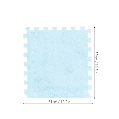 10pcs 30 cm/11.8 in Foam Puzzle Floor Play Mat,Interlocking Carpet Tiles for Home Gym and Fitness Room (Light Blue) - color: Light Blue