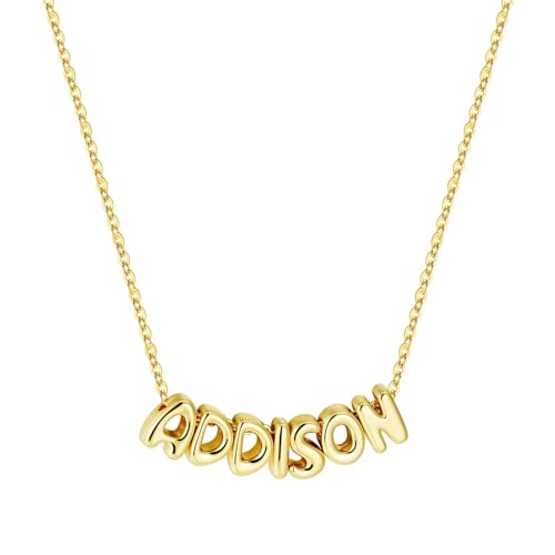 M MOOHAM Mothers Day Gifts - Custom Name Necklace 14K Gold Plated Necklace Personalized Monogram Pendant Name Necklaces for Women Trendy Jewelry Gifts for Women Mom Her Birthday Gifts - style: Addison