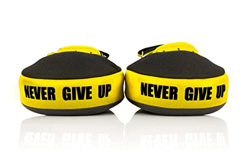 Fairtex FMV13 Maximized Focus Mitts, Muay Thai Kickboxing MMA Punching Pads | Premium Syntek leather shell with multi-layer foam. Curved shape with hook-and-loop wrist strap absorbs trainer strike impact - color: Black/Yellow
