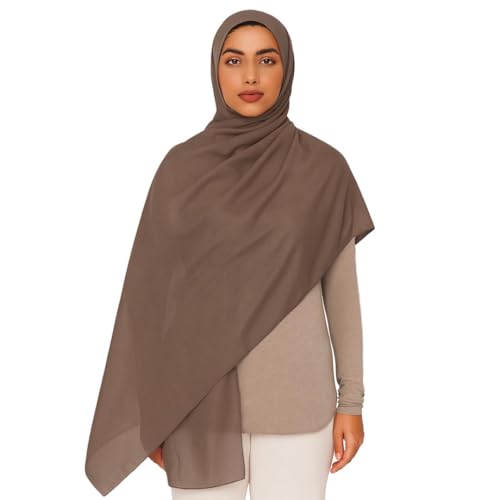 Premium Breathable Modal Cotton Hijab for Women, Lightweight, Non-Slip, Soft & Elegant Scarf for Everyday Wear - color: Soft Beige