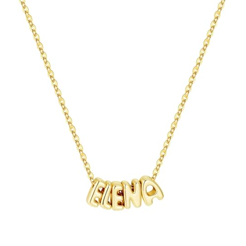 M MOOHAM Mothers Day Gifts - Custom Name Necklace 14K Gold Plated Necklace Personalized Monogram Pendant Name Necklaces for Women Trendy Jewelry Gifts for Women Mom Her Birthday Gifts - style: Elena