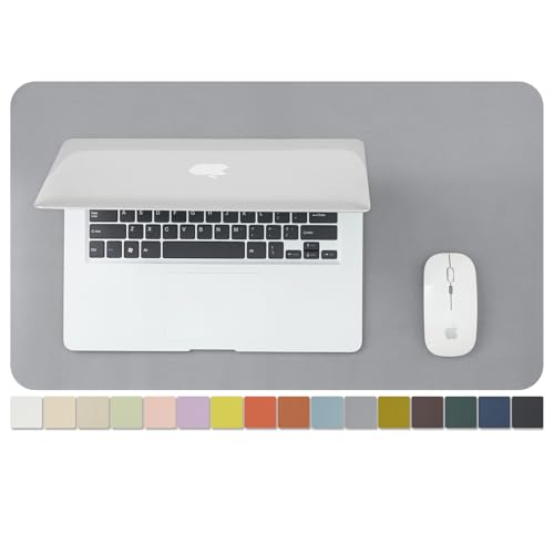 Leather Desk Mat - Small Non-Slip PU Desk Pad for Office and Home - Desk Organization and Accessories - Ideal for Large Mouse Pad and Small Desk Mats on Top of Desks (Dark Gray,23.6"x 13.8") - color: Dark Gray, size: 23.6" x 13.8"