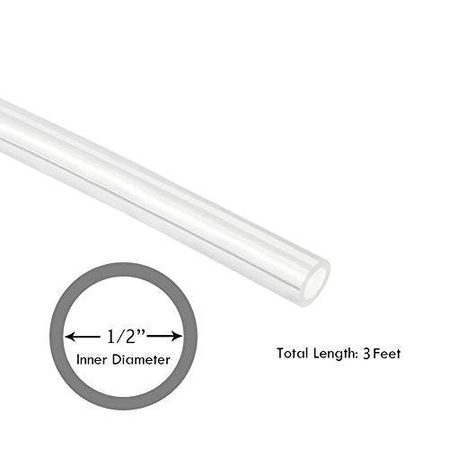 1/2" ID Silicon Tubing, JoyTube Food Grade Silicon Tubing 1/2" ID x 3/4" OD 3 Feet High Temp Pure Silicone Hose Tube for Home Brewing Winemaking - size: 1/2" ID x 3/4" OD, style: 3 Feet