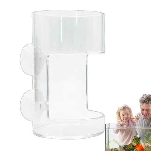 Betta Fish Feeder - Fish Feeding Tube, Clear Feeding Tube Shrimp Feeder | Shrimp Feeding Dish, Betta Feeder with Suction Cup, Transparent Aquarium Feeder Bird Feeder, Fish Tank Accessories for Fish - size: round