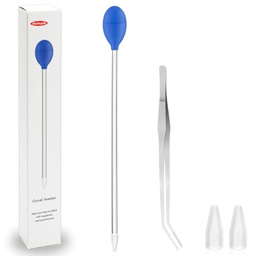 1 Pc 18.5 in Long Pipette with 1 Pc Stainless Steel Feeding Long Tweezers for Fish Tank Coral Food Feeder Long Syringe Aquarium Coral Feeding Tube for Marine Fish Reef Aquatic Plant - color: 1 Pc Feeder+1 Pc Tweezers