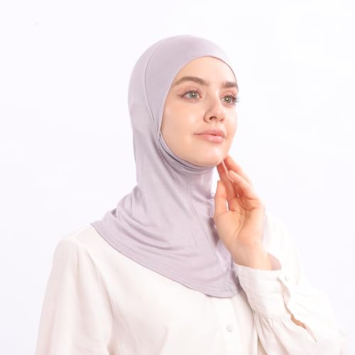Modal Jersey Muslim Amira Instant Hijab Scarf for Women Jersey Hijab Undercaps - color: Grey