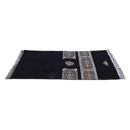 Tnfeeon Anti Slip Cotton Muslim Prayer Rug with Tassel Storage Bag Soft Portable Islamic Mat for Meditation Home Travel and Ramadan