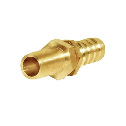 Joywayus 5 Pack 3/16" Hose Barb Thru-Bulk Head Hex Union Brass Fitting | With Flat Washer Gasket, For Water/Fuel/Air, Hose Connection, Leak-Proof Barb Connector - size: 3/16×3/16, style: 5PCS