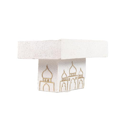 Decorative Mosque Sculpture with Gold Domes, White and Gold - color: Mosque Sculpture