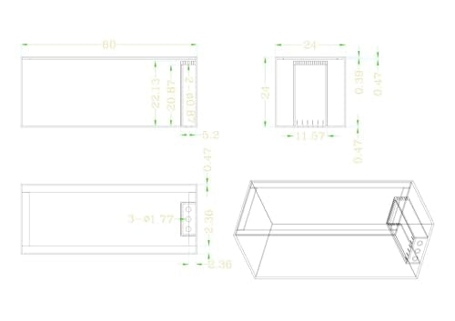 150G-3H-P Starfire Aquarium 60x24x24 H 12mm Built-in Overflow Peninsula Style - size: 60x24x24"