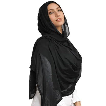 Yeieeo Women's Hijab Lightweight Breathable Solid Color Soft Cotton Hijab for Women Muslim Fashion Scarves - color: Nude
