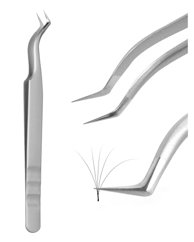 BEYELIAN Eyelash Extension Tweezers, Professional sticker tweezers | Non-slip, High Precision, Effortless Tip for Mega Fans, Stainless Steel ZJ12 - style: ZJ12