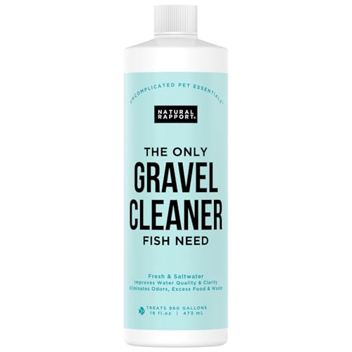 Natural Rapport Aquarium Gravel Cleaner, No-Vacuum Waste Reducer, 16 oz | Beneficial bacteria, no vacuum needed, treats 960 gal - Cleans substrate - For fresh & saltwater tanks - size: 16 Fl Oz (Pack of 1)