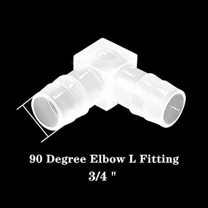 3/4" Hose Barb 90 Degree Elbow L Fitting, Equal Barbed Joint Splicer Mender Adapter Union Adapter for Boat Aquarium Fuel Gas Liquid Air (Pack of 5) - size: 3/4 Inch