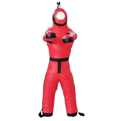 MMA Training Dummy for Judo and Taekwondo 170cm Unfilled Punching Bag - color: Red