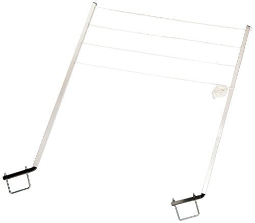 Stromberg Carlson CL-100 Bumper Mounted Clothesline - 48" aluminum foldable travel drying rack for RV Bumper, camper, and outdoor use; 84" hanging space, ideal RV clothesline and camping laundry rack. | Fits 4 in square bumpers, 84 in hanging space, bars