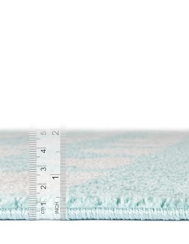 Rugs.com Whimsy Kids Collection Rug – 6 Ft Runner Clear Blue Medium-Pile Rug Perfect for Hallways, Entryways - color: Clear Blue, size: 2' x 6' Runner