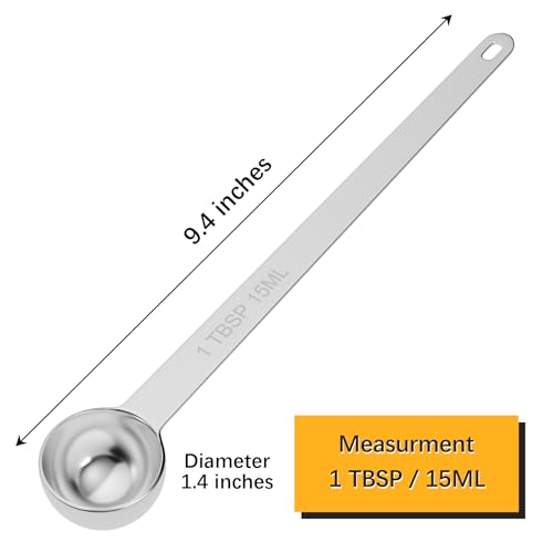 2PCS 1TBSP(15ml) Extra Long Handle Measuring Spoon, 18/8 Stainless Steel | Food-Grade SS 304, Accurate, BPA-Free, Dishwasher Safe, Engraved Marking, Kitchen Essential - size: 1tbsp|15ml