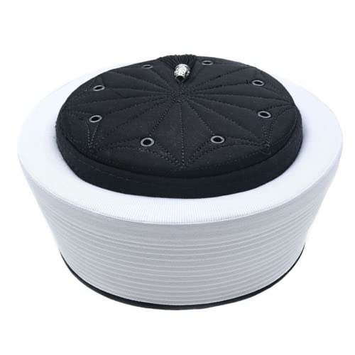 Lux Islamic Prayer Kufi, Sarik, Imam Hat, Muslim Men Mosque Head Wear, Black, Large - color: Black, size: 60