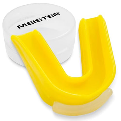 Meister Moldable Double Mouth Guard w/Case - Yellow | Custom-fit design, upper and lower teeth protection for MMA, boxing and contact sports - color: Yellow