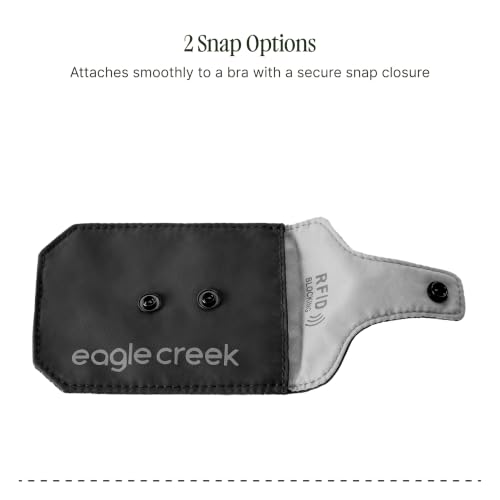 Eagle Creek Undercover RFID Hidden Pocket – Travel Security Pouch with RFID Blocking – Lightweight, Wear Under Clothing – Zippered Passport & Card Holder – Adjustable Strap – Black - color: 010 Black