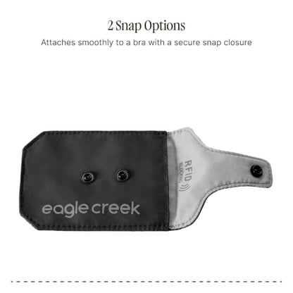 Eagle Creek Undercover RFID Hidden Pocket – Travel Security Pouch with RFID Blocking – Lightweight, Wear Under Clothing – Zippered Passport & Card Holder – Adjustable Strap – Black - color: 010 Black