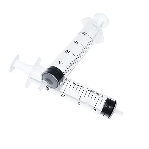 Karlling 20 ML CC syringe for liquid,Large Plastic Syringe Without Needle For Liquid Nutrient Measuring,Scientific Lab(5 Packs) - style: *20ML(5 Pack)