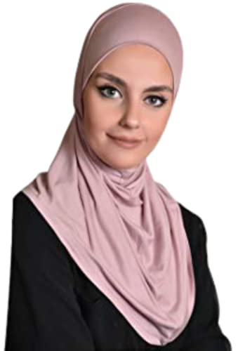 Al Amira Dusty Rose 2 pcs Muslim Hijab Cotton Amira 2 Piece Hood & Hijab Tube Underscarf Cap