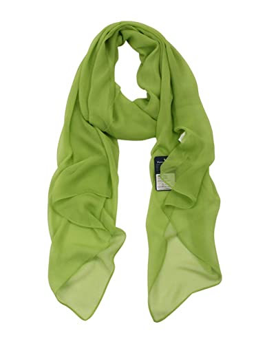 PANTONIGHT Long Chiffon Sheer Scarf For womens - color: 068 Plain Green